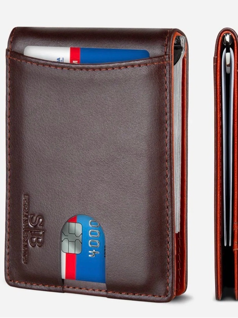Slim RFID Leather Card Wallet - Brown-Serman Brands With Box